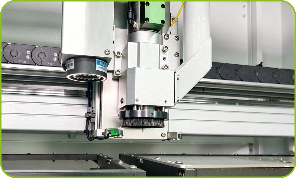 GAM310A low-stress PCBA routing with floating brush and precision spindle