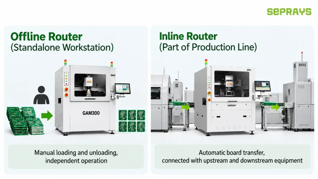 Offline and inline milling-based PCB depaneling machines