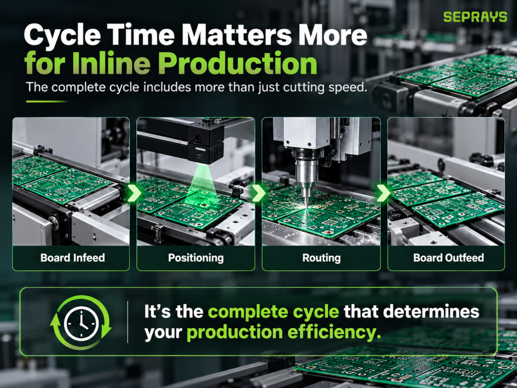 Production cycle for router-based PCB depaneling machines